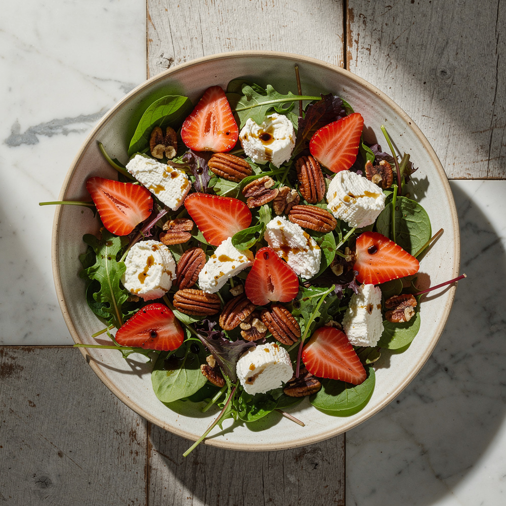 Strawberry, Pecan & Goats' Cheese Salad