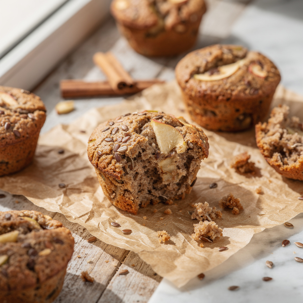 Flax-Buckwheat-Apple Muffins