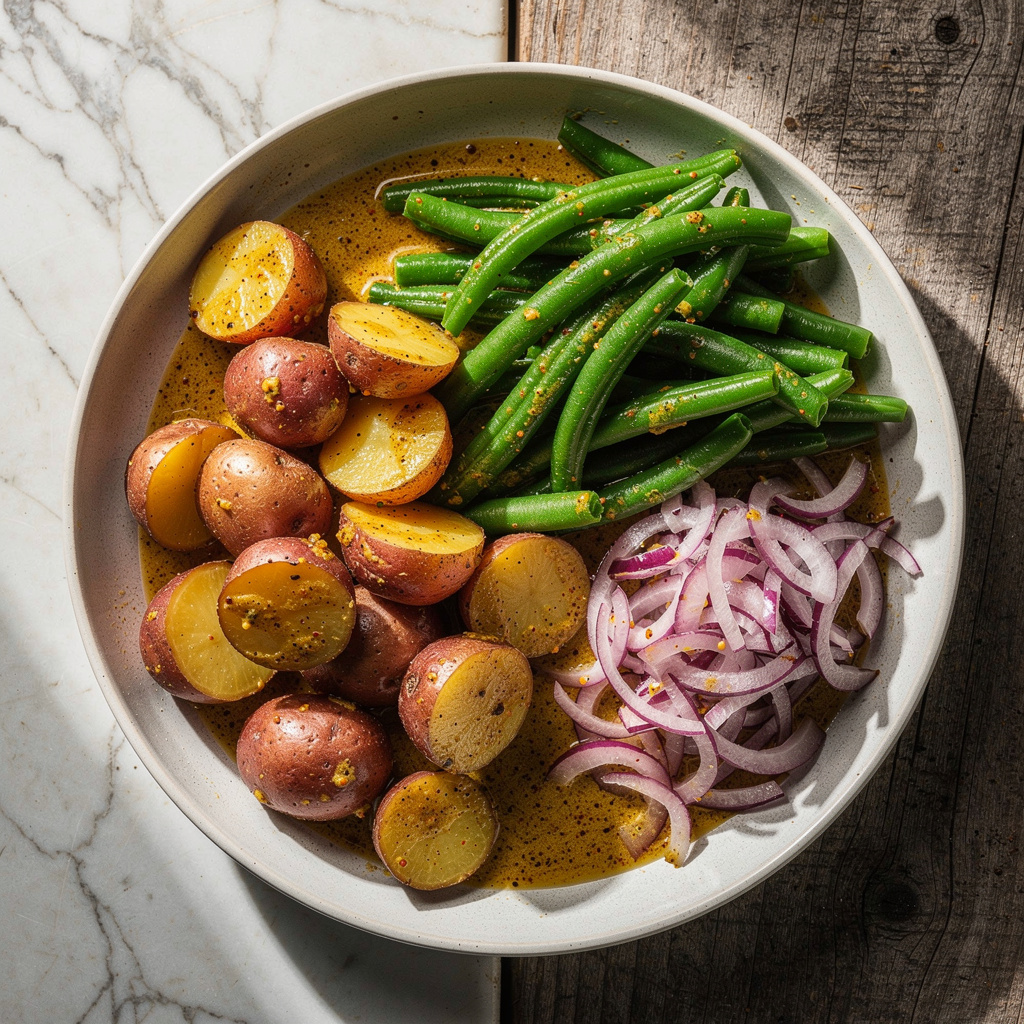 Green Beans and Potatoes with Mustard Vinaigrette