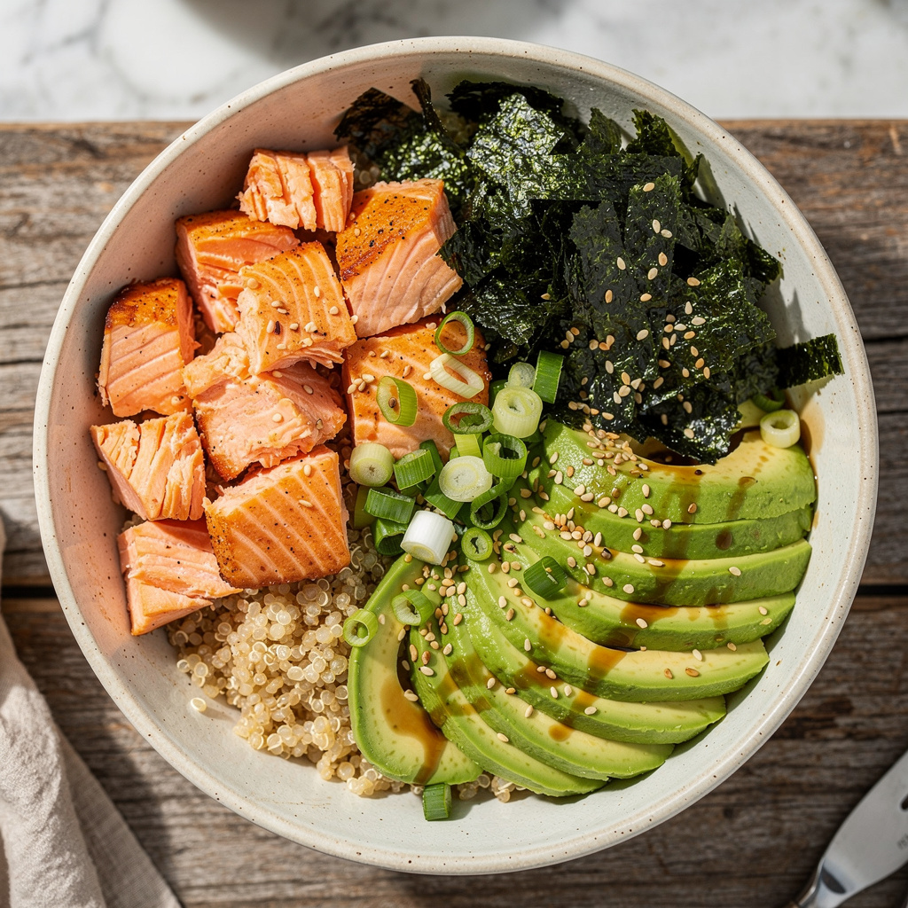 Salmon and Seaweed Power Bowl