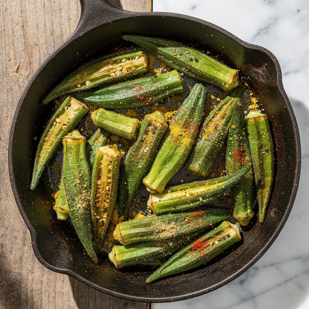 Baked Okra Chips