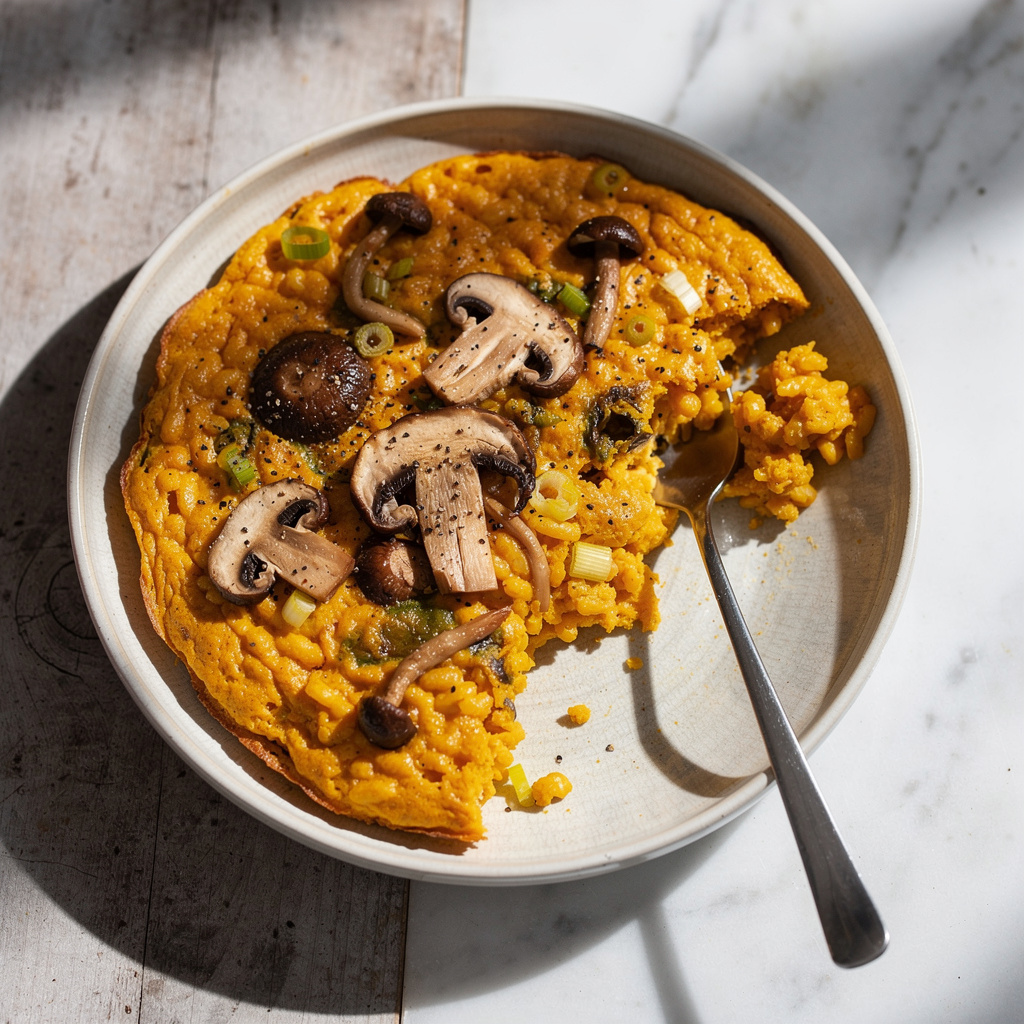 Pumpkin Risotto Frittata with Mushrooms