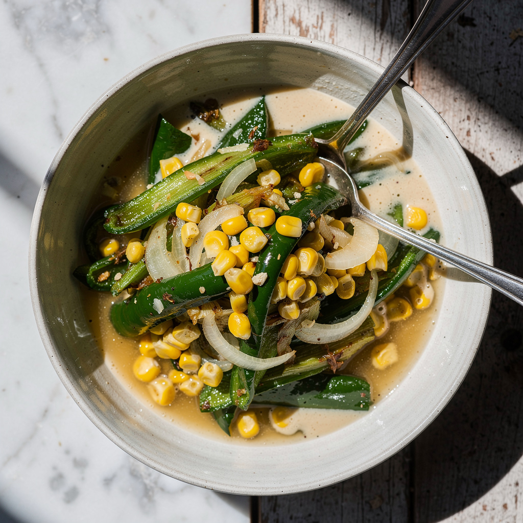 Creamy Poblano and Corn Tacos (Tacos de Rajas con Crema)