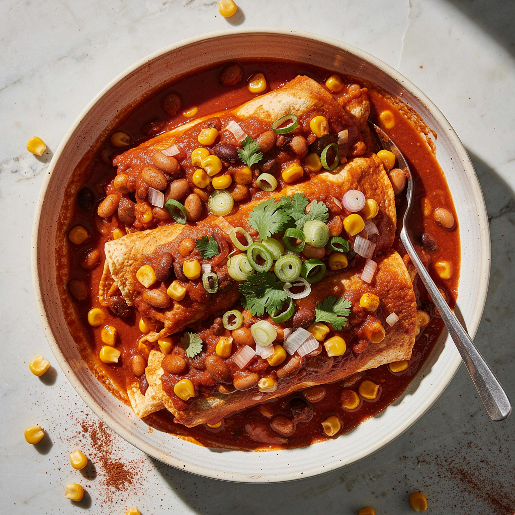 Bean & Corn Enchiladas