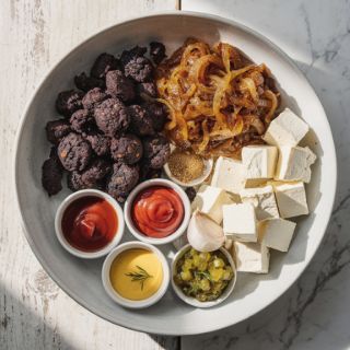 Black Bean Smash Burgers with Caramelized Onions
