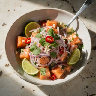 Wild Salmon Ceviche with Coriander & Lime