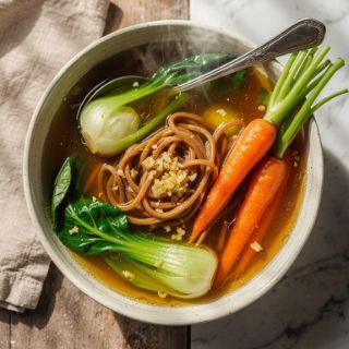 Garlicky Bok Choy Noodle Soup