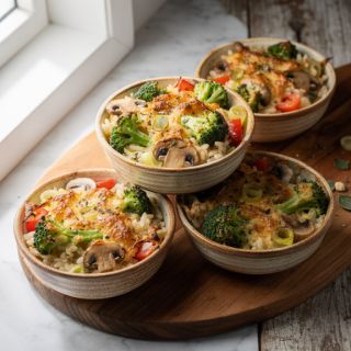Individual Broccoli and Wild Rice Casseroles