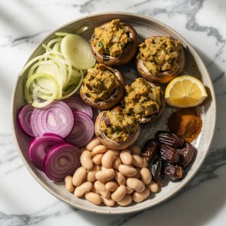 Smoky Vegan Stuffed Mushrooms