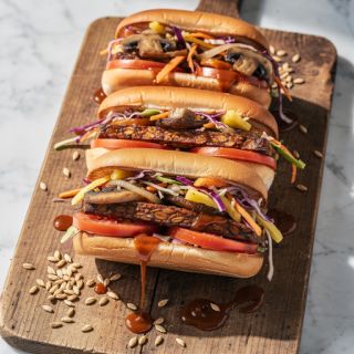 Tempeh BBQ Sandwiches with Pineapple Slaw