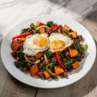 Sweet Potato and Ground Beef Breakfast Hash