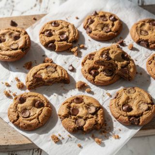 Peanut Butter Chocolate Chip Cookies (Vegan, Gluten-Free, Oil-Free)