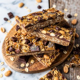 Chocolate Peanut Butter Granola Bars