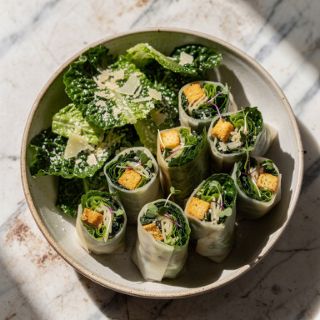 Vegan Caesar Salad Spring Rolls (easy & delicious!)