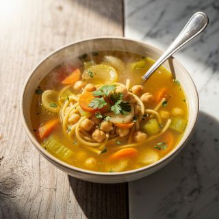 Vegan Chickpea Noodle Soup (gluten-free!)