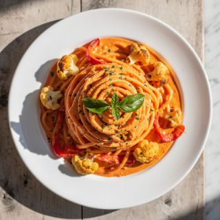 Vegan Roasted Red Pepper Alfredo