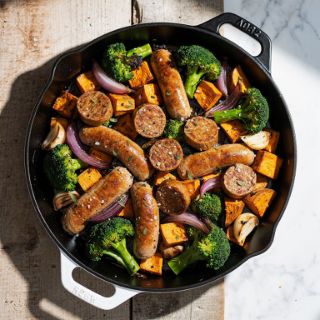 One Pan Roasted Veggie and Chicken Sausage