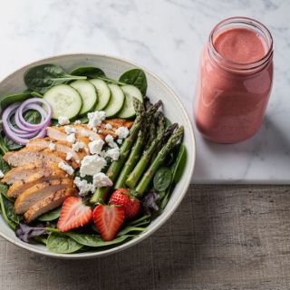 Strawberry Spinach Mason Jar Salad
