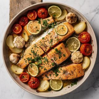 Oven Baked Fish with Tomatoes and Herbs