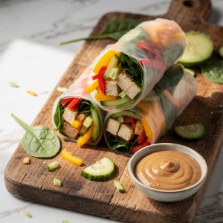 Easy Vegan Summer Rolls with 5-Minute Peanut Sauce