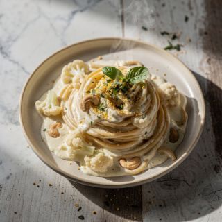 Vegan Creamy Cauliflower Cashew Alfredo Pasta