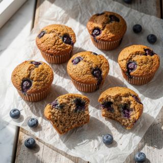 Moist Vegan Blueberry Muffins (gluten-free!)