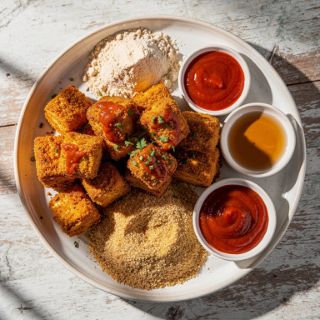 Vegan Buffalo Tofu Poppers (air-fryer!)