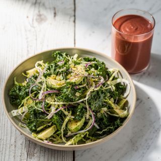 Shredded Kale and Brussels Sprout Salad
