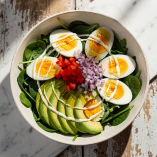 Hard Boiled Egg and Avocado Bowl