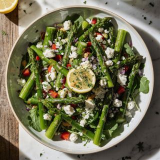Lemon Feta Asparagus Salad