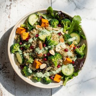 Quinoa Broccoli Salad (with creamy dill dressing!)