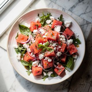 Watermelon Salad with Feta and Basil