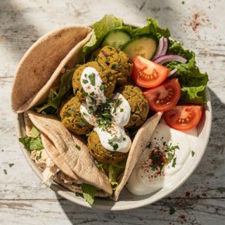Falafel Gyro with Yogurt-Tahini Sauce