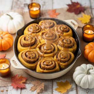 Vegan Pumpkin Cinnamon Rolls