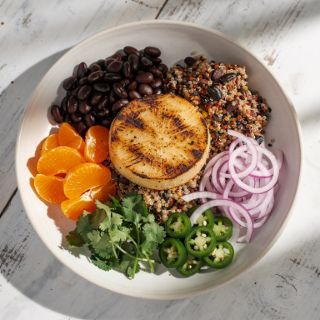 Celeriac Steak Asada with Black Bean Quinoa