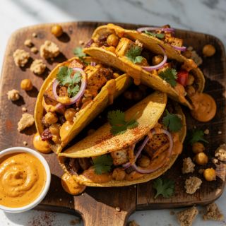 Loaded Vegan Chalupas with Chipotle Queso
