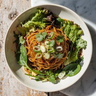 Spicy Cold Noodle Salad with Soy-Lime Dressing
