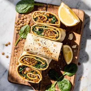 Tortilla Roll-Ups with Lentils and Spinach
