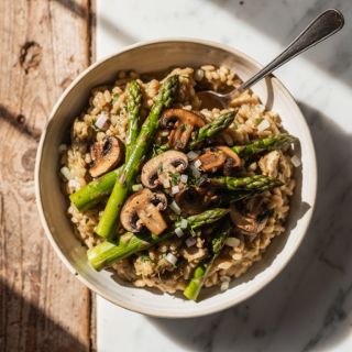 Wild Mushroom and Asparagus Risotto